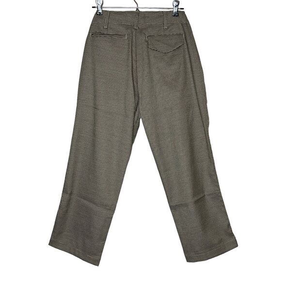 Sandrine Rose Houndstooth Straight Leg Cropped Pants Tan/Brown Women XS NWT - Picture 4 of 9